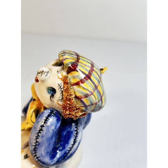 Hand Crafted Ceramic "Jack" Clown Boy Figurine Whimsical Signed LaVora Unique - Picture 7 of 8